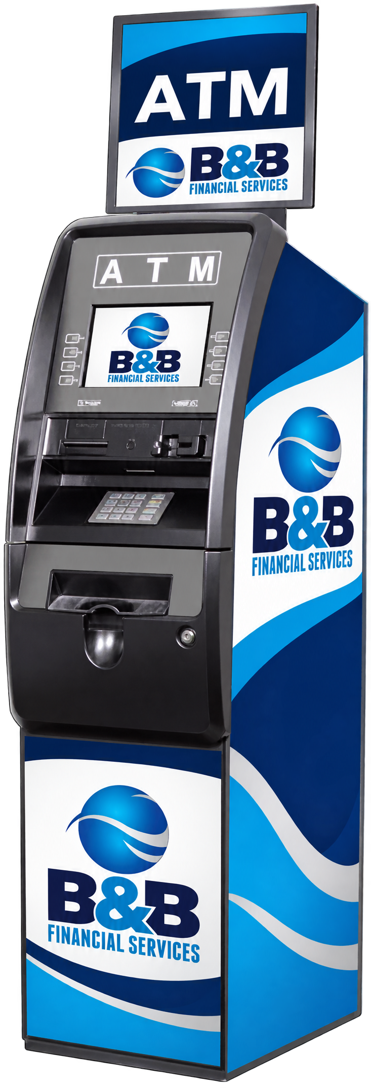 B&B Financial Services branded ATM mockup